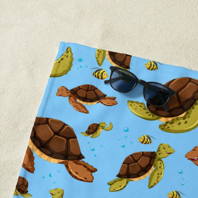 Serviette De Plage Motif de la tortue de mer (En situation)