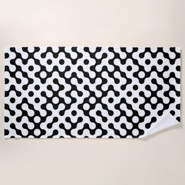 Serviette De Plage Motif de labyrinthe noir (Devant)