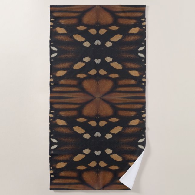 Serviette De Plage Motif de l'aile de papillon monarque de près  (Devant)