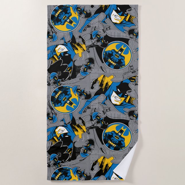 Serviette De Plage Motif de lancer à fond Batman (Devant)