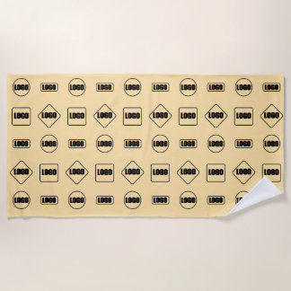Serviette De Plage Motif de logo Brown et noir simple