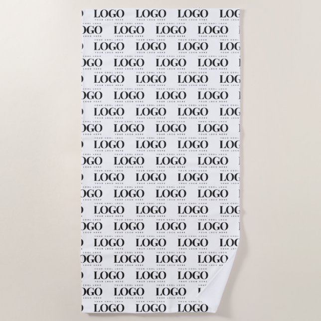 Serviette De Plage Motif de logo Entreprise Rectangle personnalisé (Devant)