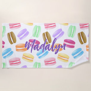 Serviette De Plage motif de macarons colorés