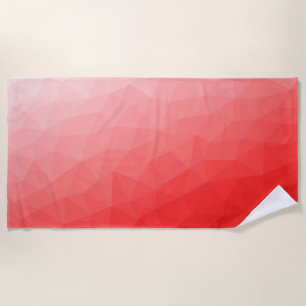 Serviette De Plage Motif de maille géométrique à dégradé rouge