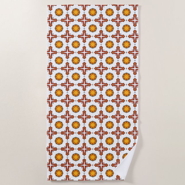 Serviette De Plage Motif de mandala orange et jaune (Devant)