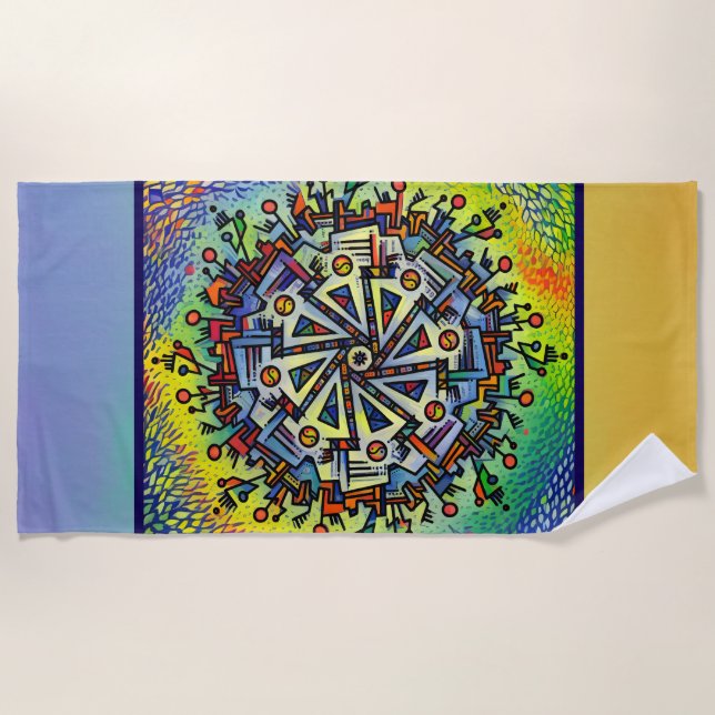 Serviette De Plage Motif de Mandela  (Devant)