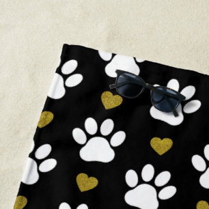 Serviette De Plage Motif De Pâtes, Pâtes De Chien, Pâtes Blanches, Co