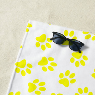Serviette De Plage Motif De Pâtes, Patrouilles De Chien, Paws Jaunes