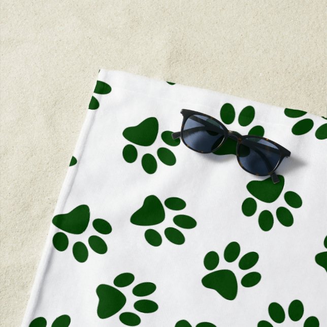 Serviette De Plage Motif De Pâtes, Patrouilles De Chiens, Paws Vertes (En situation)
