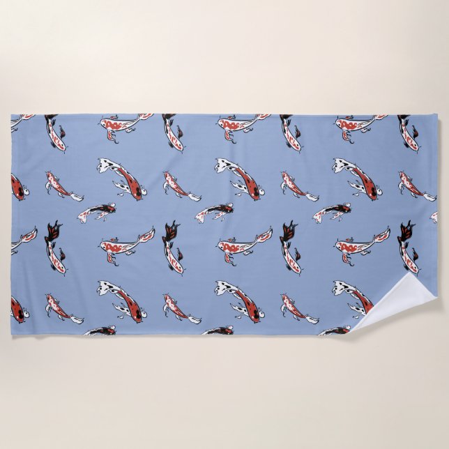 Serviette De Plage Motif de poisson Koi Carp (Devant)
