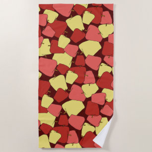 Serviette De Plage Motif de pommes rouges et jaunes