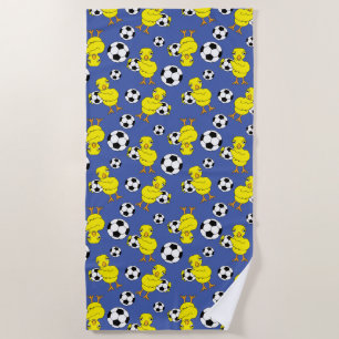 Serviette De Plage Motif de poussins de football