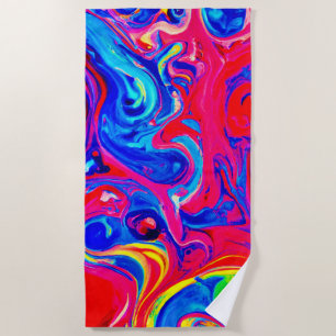 Serviette De Plage Motif de projection de couleur vive