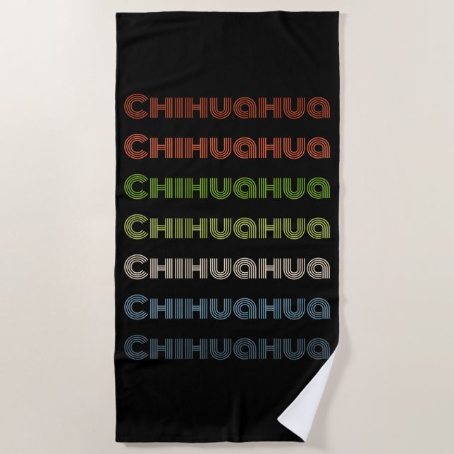 Serviette De Plage Motif de Retro Chihuahua (Devant)
