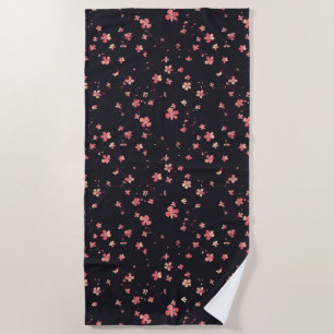 Serviette De Plage Motif de rêve floral foncé