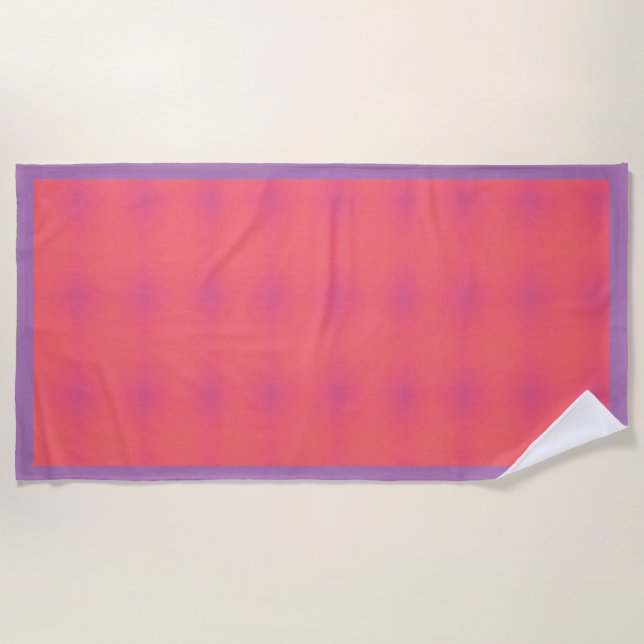 Serviette De Plage Motif de rose et violet doux (Devant)