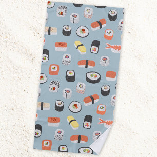 Serviette De Plage Motif de rouleaux Sushi Nigiri Maki