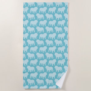 Serviette De Plage Motif de silhouettes Bulldog