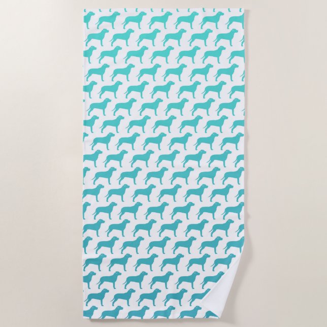 Serviette De Plage Motif de silhouettes Pit Bull (Devant)