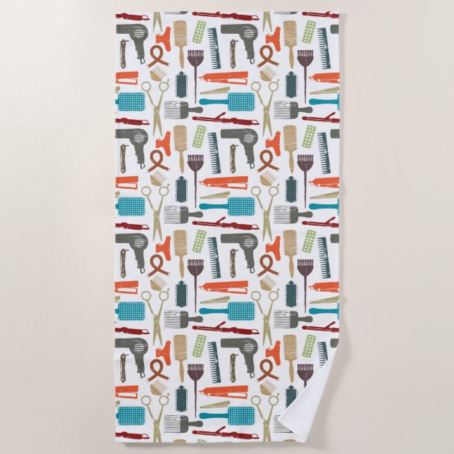 Serviette De Plage Motif de soins capillaires (Devant)
