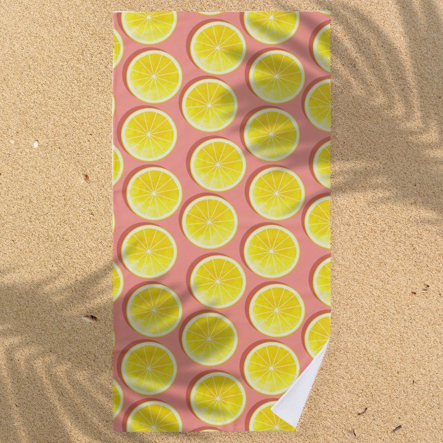 Serviette De Plage Motif de tranches de citron d'été (Créateur téléchargé)