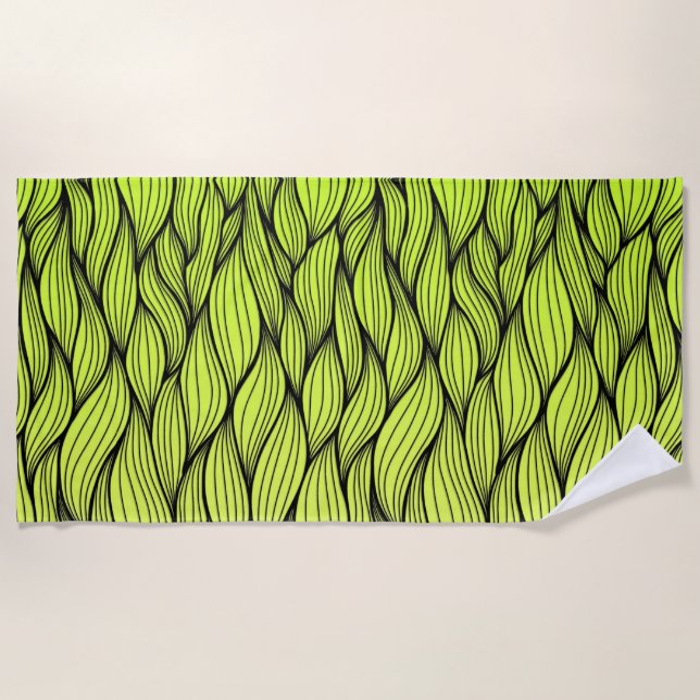 Serviette De Plage Motif de tresses vertes (Devant)