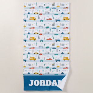 Serviette De Plage Motif de véhicule routier migre