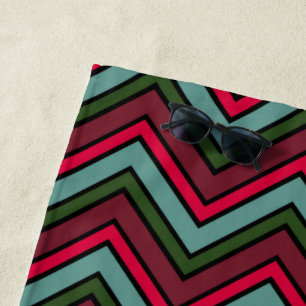 Serviette De Plage Motif de zigzag de chevron coloré
