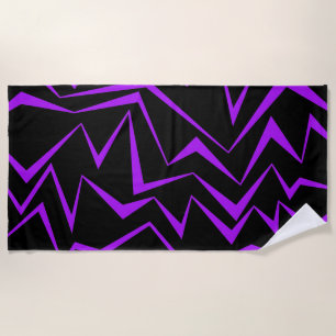 Serviette De Plage motif de zigzag géométrique Abstrait, audacieux et