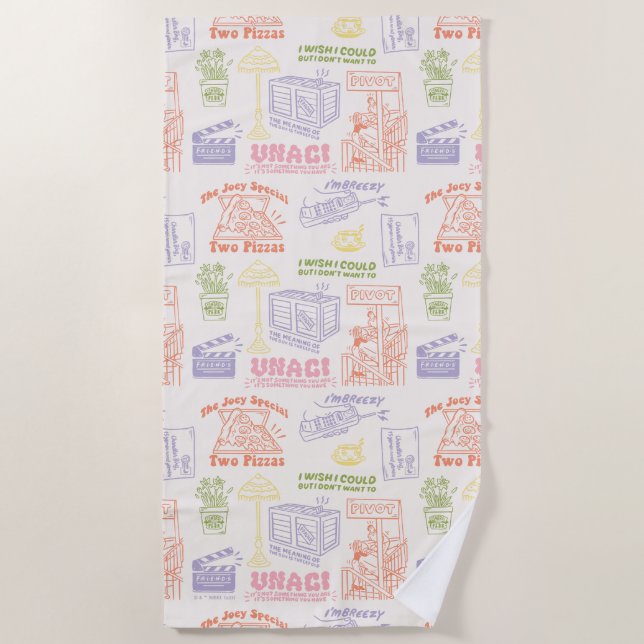 Serviette De Plage Motif des citations colorées AMIS™ (Devant)
