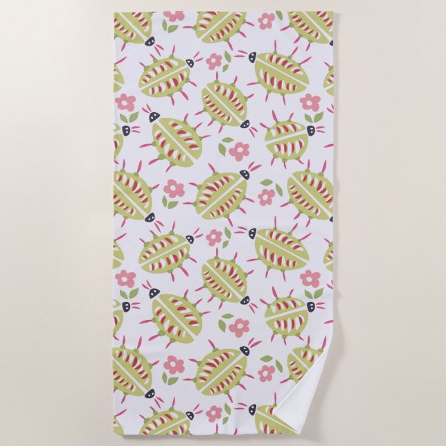 Serviette De Plage Motif des coléoptères verts Lover Goblincore (Devant)