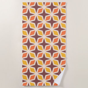 Serviette De Plage Motif d'étoile géométrique moyen