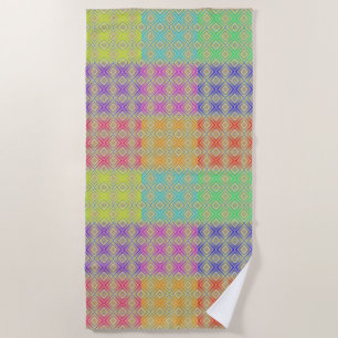 Serviette De Plage Motif diamant alternatif aux couleurs de l'arc-en-
