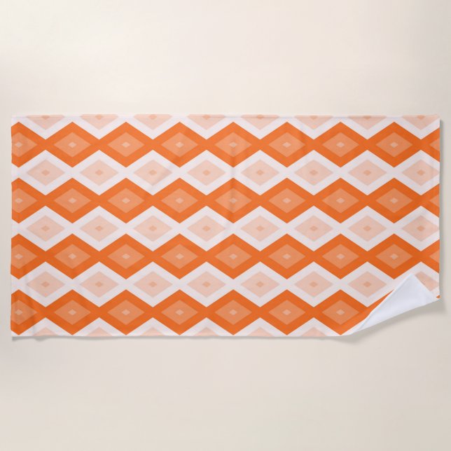 Serviette De Plage Motif diamant orange (Devant)