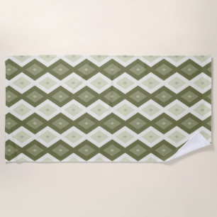Serviette De Plage Motif diamant vert olive