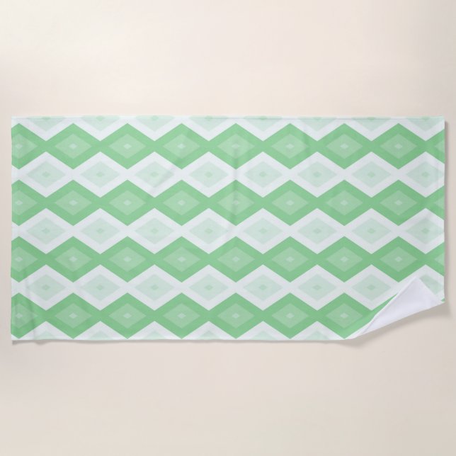 Serviette De Plage Motif diamant vert pomme (Devant)