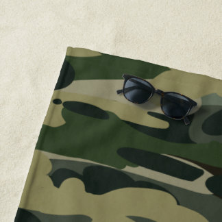 Serviette De Plage Motif du camouflage militaire vert