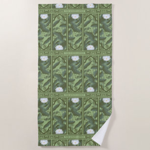 Serviette De Plage Motif du panneau Lotus Botanique - Le Lotus Blanc