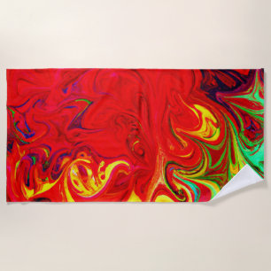 Serviette De Plage Motif Éclatement de Couleurs Énergiques