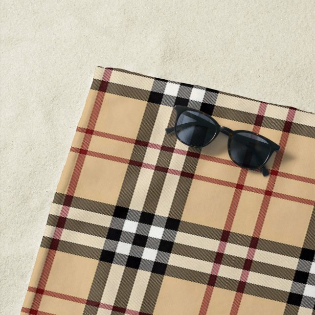 Serviette De Plage Motif écossais de Tartan (En situation)