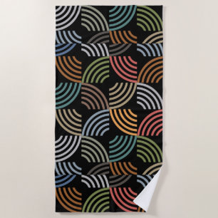 Serviette De Plage Motif élégant moderne- Mode géométrique Vintage