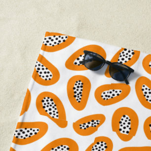 Serviette De Plage Motif élégant papaye Monogramme
