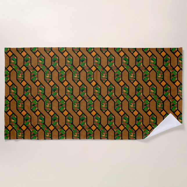Serviette De Plage Motif en bois Shimmy abstrait (Devant)