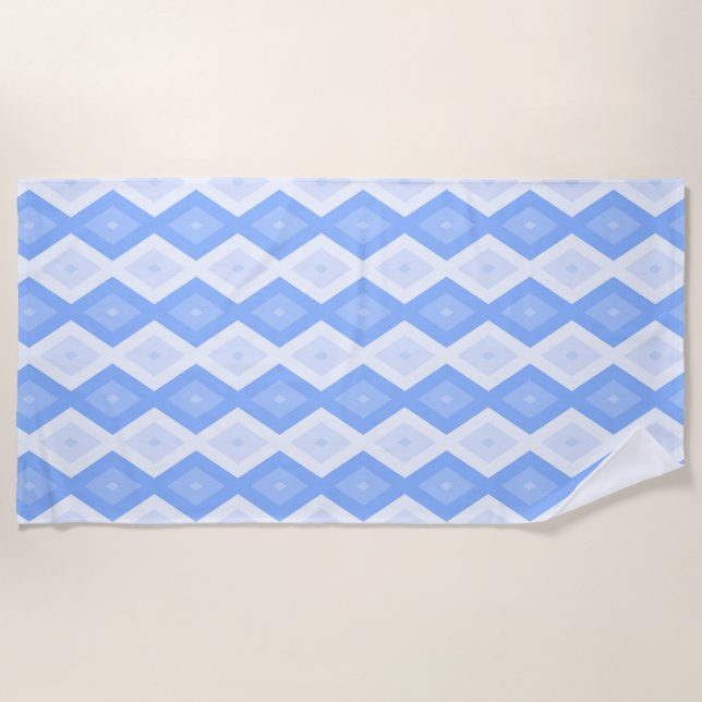 Serviette De Plage Motif en diamant bleu pâle (Devant)