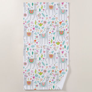 Serviette De Plage Motif en pastel mignon de lama