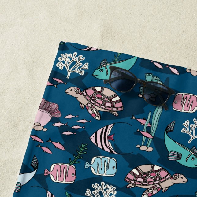 Serviette De Plage Motif enfant Ocean Friends (En situation)