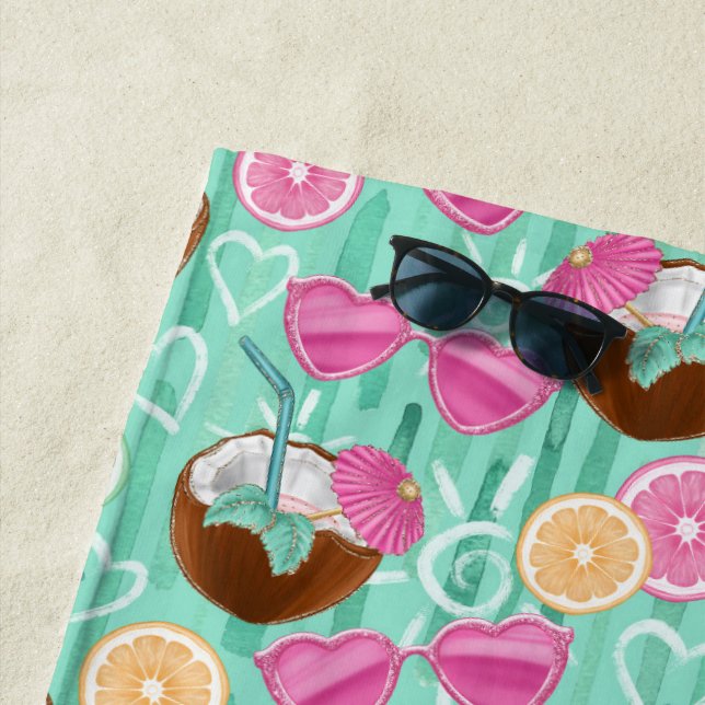 Serviette De Plage Motif Été Plage  (En situation)