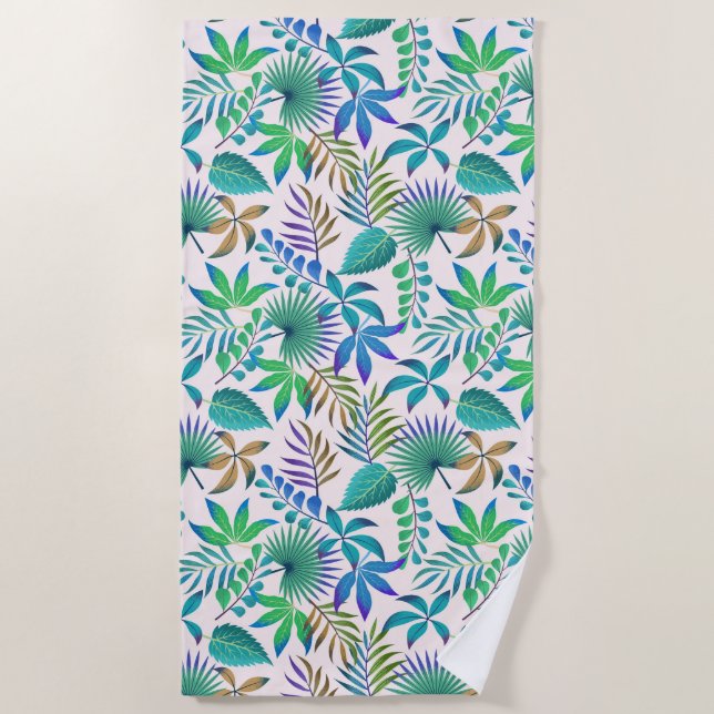 Serviette De Plage Motif feuille tropical (Devant)