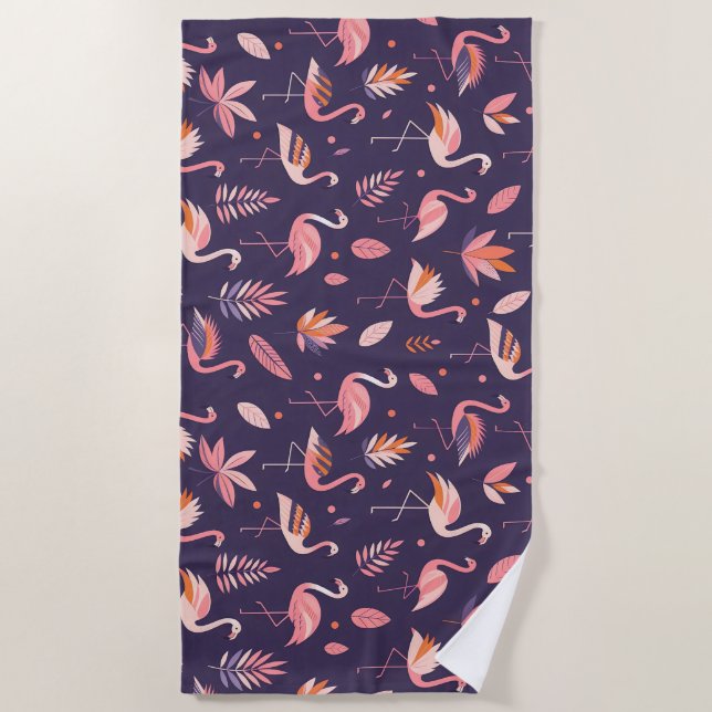 Serviette De Plage Motif Flamant rose Paradise (Devant)