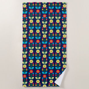 Serviette De Plage Motif floral coloré